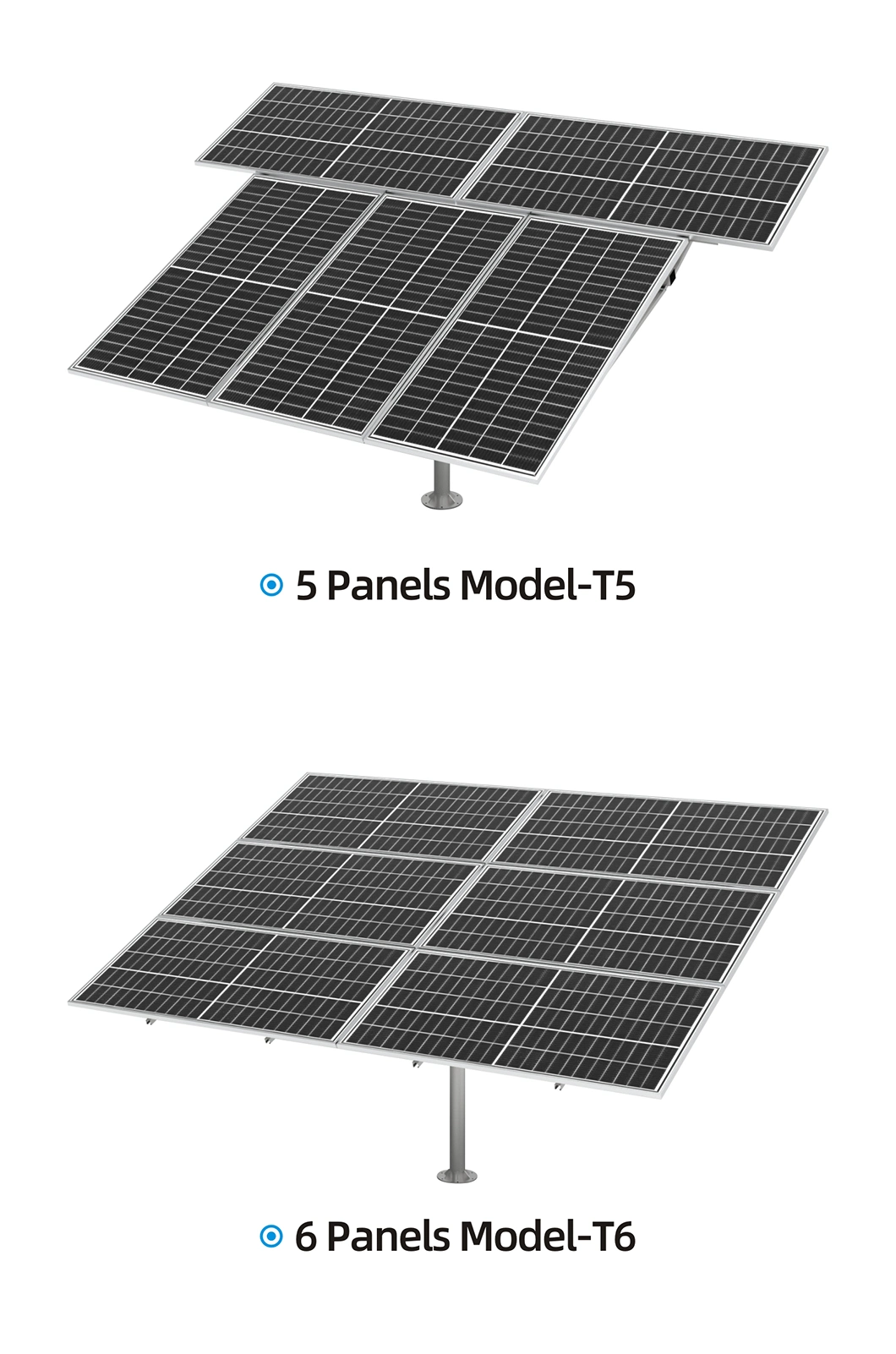 2.7kw Dual Axis Solar PV Tracking System Smart Tracker Clean Energy Solar Power Generator Solar Power Generation Support Bracket T5